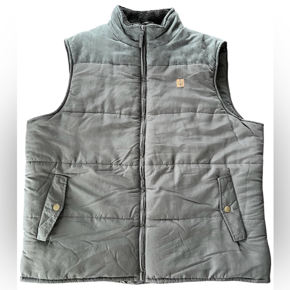 Coleman Outdoor Men’s Quilted Puffer Grey Suede Vest Size XXL